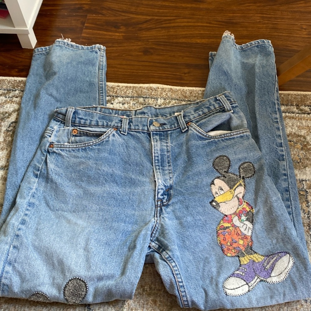Vintage 1992 Too Cute Mickey jeans